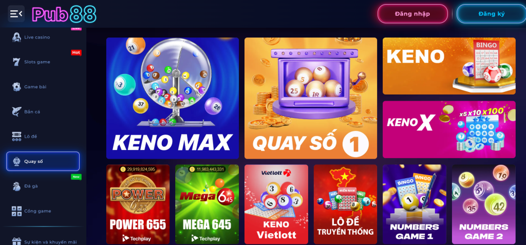 Giao diện trò quay số tại PUB88 rất dễ chơi và có hàng ngàn cửa cược tại đây